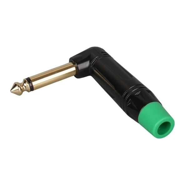 Powermaster LTP2RC 6.3Mm Mono L-Tipi Metal Gövde Gitar Altın Kaplama Jack - Resim 3