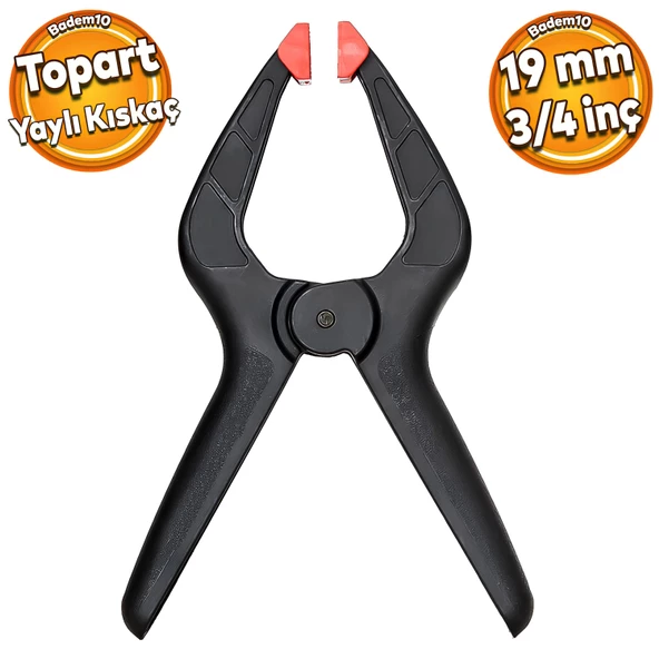 Topart Yaylı Kıskaç Mandal El Tip İşkence Klips Hobi 19 mm 3/4 inç