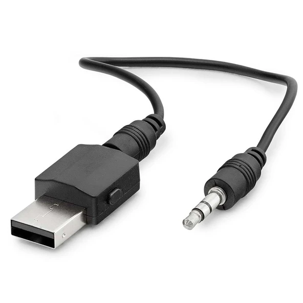 Hadron BT600 3.5mm AUX Bağlantılı USB Güç Beslemeli Bluetooth v5.0 Verici Alıcı Adaptör - Siyah