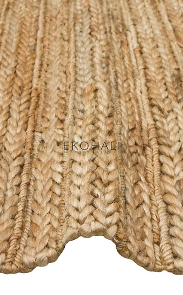 Choti Koleksiyonu Jüt ile üretilen el dokuma sisal kilim Natural - 3