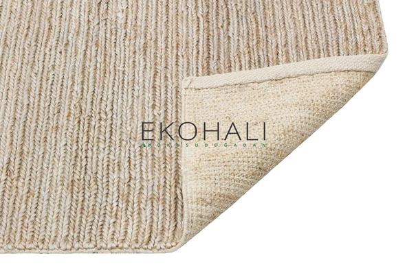 Fine Koleksiyonu Jüt ile üretilen el dokuma sisal kilim Dark Natural - 4