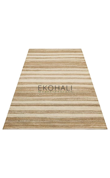 Echo Koleksiyonu Jüt ile üretilen el dokuma sisal kilim Natural ECH11 - 3