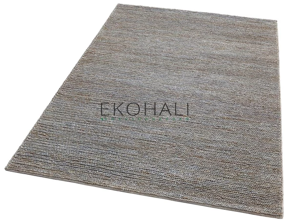 Fine Koleksiyonu Jüt ile üretilen el dokuma sisal kilim Slate Natural - 3