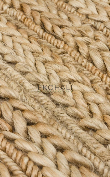 Choti Koleksiyonu Jüt ile üretilen el dokuma sisal kilim Natural - 4