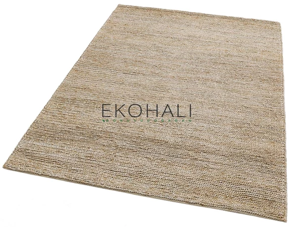 Fine Koleksiyonu Jüt ile üretilen el dokuma sisal kilim Dark Natural - 3