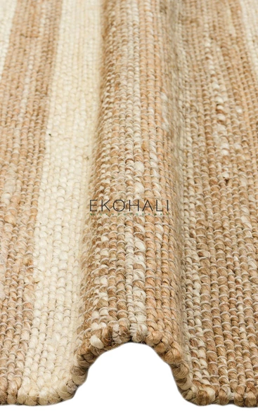 Echo Koleksiyonu Jüt ile üretilen el dokuma sisal kilim Natural ECH11 - 4