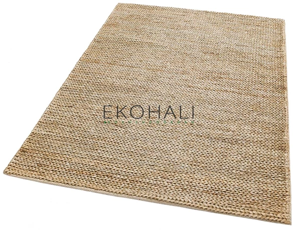 Choti Koleksiyonu Jüt ile üretilen el dokuma sisal kilim Duman Rengi - 3