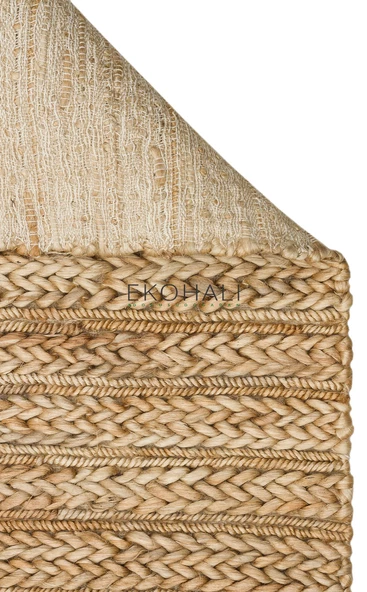 Choti Koleksiyonu Jüt ile üretilen el dokuma sisal kilim Natural - 2