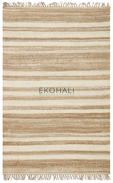 Echo Koleksiyonu Jüt ile üretilen el dokuma sisal kilim Natural ECH11 - 1