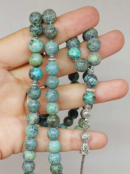 Afrika Turkuazı Taşı 99luk Tesbih 8mm (3871) - Resim 2