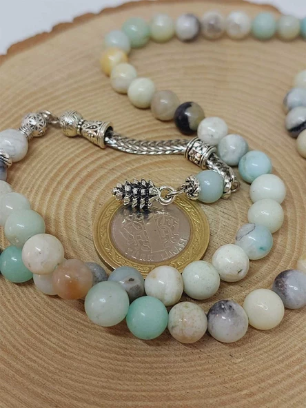 Amazonit Taşı 99luk Tesbih 8mm (4437) - Resim 3