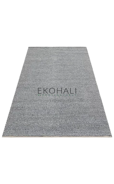 Jade Koleksiyonu Yün ile üretilen örme el halısı Basketweave Grey - 4