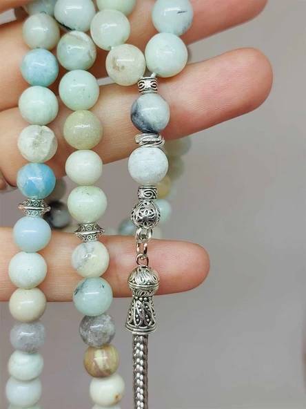 Amazonit Taşı 99luk Tesbih 8mm (4437) - Resim 5