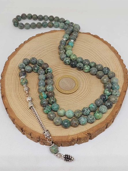 Afrika Turkuazı Taşı 99luk Tesbih 8mm (3871) - Resim 6