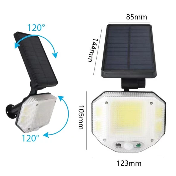 Ayt Powermaster PM-14917 Solar Güneş Enerjili Bahçe Aydınlatması Led Lamba Aydınlatma Işıldak - 7