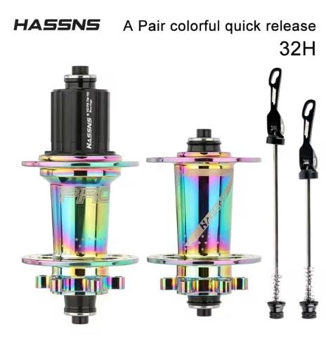 Hassns Pro 7 Rainbow Bisiklet Göbek Seti Ön Arka Kaset Göbek Seti 32 Delik 6 Vida Qr Mandal
