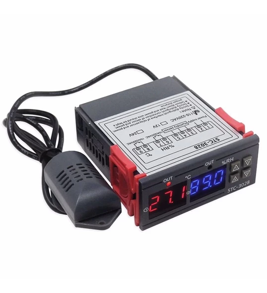STC-3028 Dijital Sıcaklık Nem Ölçer 220V 10A Termostat
