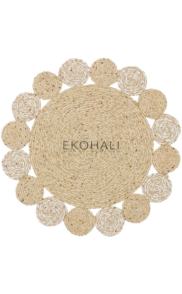 Patna Koleksiyonu Jüt Örgü Halı PTN 03 Natural White - 2