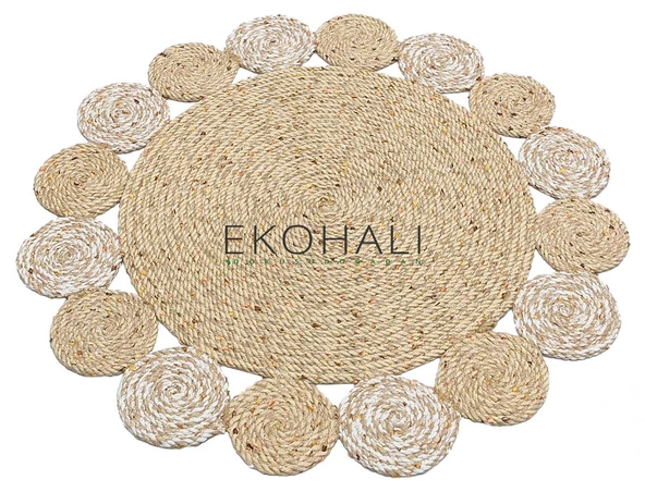Patna Koleksiyonu Jüt Örgü Halı PTN 03 Natural White - 4