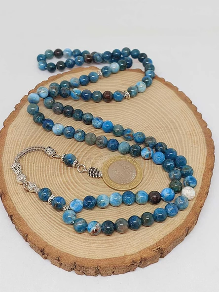 Apatit Taşı 99luk Tesbih 8mm (14290) - Resim 6