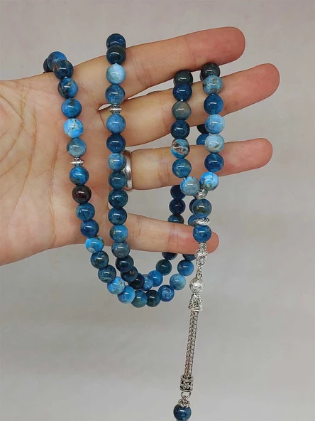 Apatit Taşı 99luk Tesbih 8mm (14290) - Resim 5