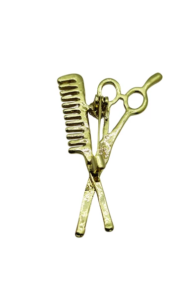 Altın Makas ve Tarak Broş - Resim 4