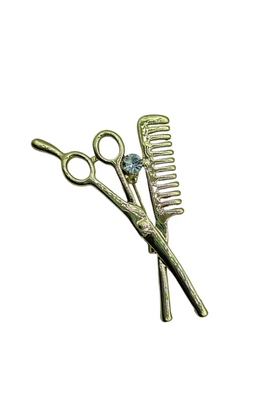 Altın Makas ve Tarak Broş - Resim 3