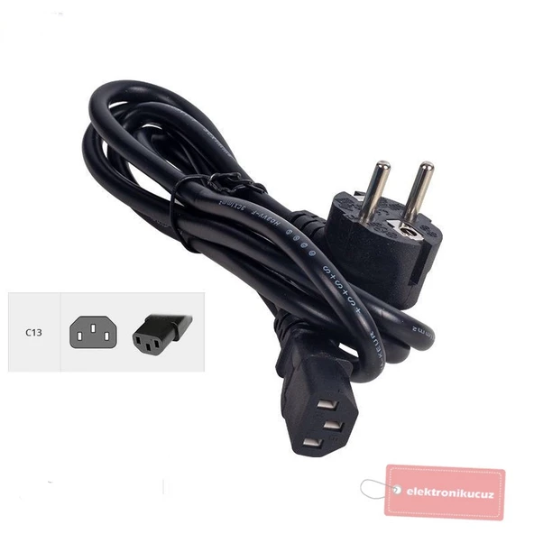 D-Cable Power Kablo 220V 1.5 Metre Power Kablo 220V 1.5 Metre 1.5mt Power Elektrik Kablosu Güç Kablosu 220 Volt - Resim 4