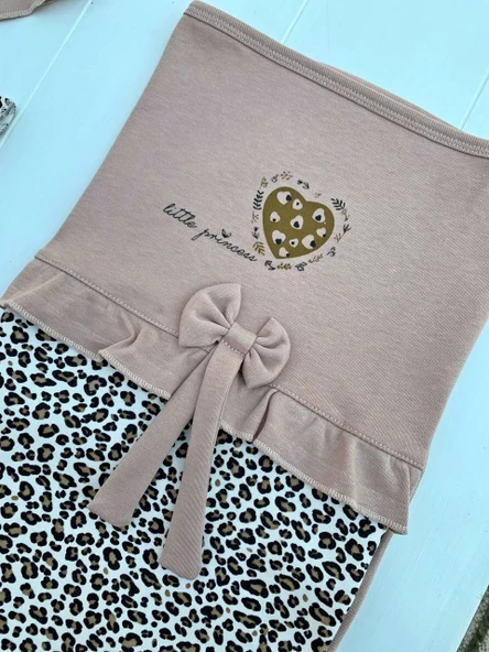 Leopar Desenli 8 Parça Bebek Hastane Çıkış Takım Seti - 5