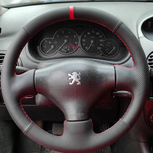 Peugeot 206 (1999-2003) Araca Özel Direksiyon Kılıfı (NOKTA NUBUK YÜZÜKLÜ)