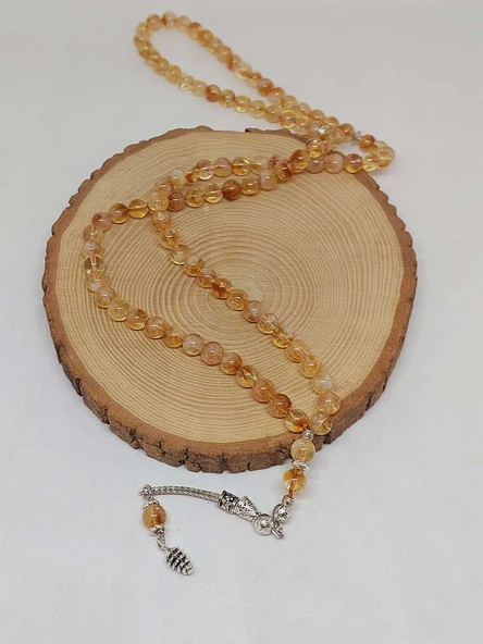 Sitrin Taşı Açık & Koyu Karışık Renk Taşı 99luk Tesbih 8mm (27570) - Resim 4