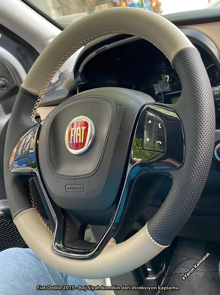 Fiat Doblo D4 Araca Özel Direksiyon Kılıfı (KREM DERİ BEJ DEĞİLDİR) ürün görseli