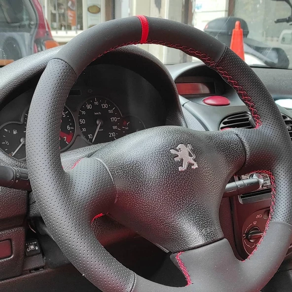 Peugeot 206 (1999-2003) Araca Özel Direksiyon Kılıfı (NOKTA NUBUK YÜZÜKLÜ) - Resim 2