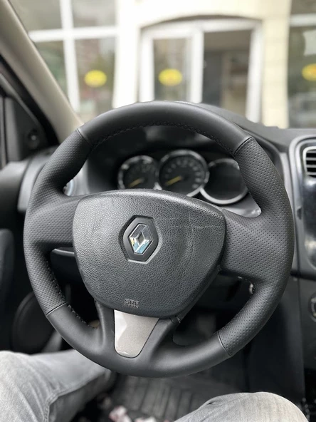 Renault Symbol 2015-2017 Araca Özel Direksiyon Kılıfı (SOFT NOKTA NAPPA) - Resim 2