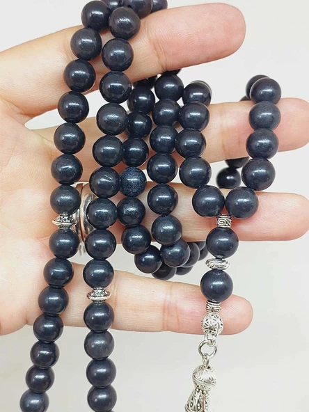 Shungite (Şungit) Taşı 99luk Tesbih 8mm (23180) - Resim 2