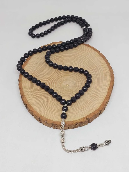 Shungite (Şungit) Taşı 99luk Tesbih 8mm (23180) - Resim 4