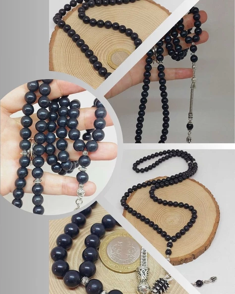 Shungite (Şungit) Taşı 99luk Tesbih 8mm (23180)