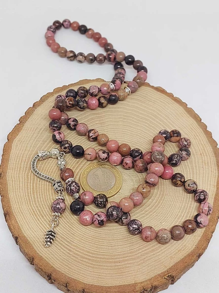 Rodonit Taşı 99luk Tesbih 8mm (1853) - Resim 6