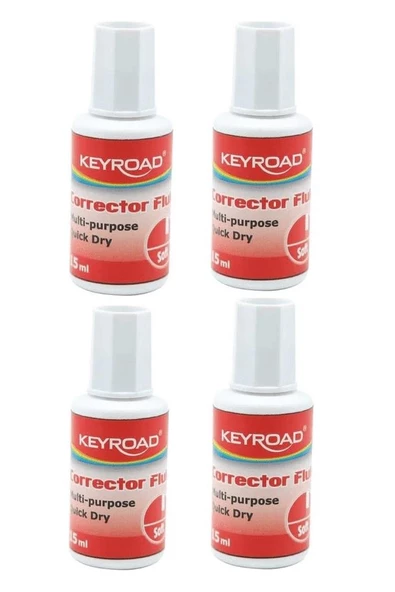 Sıvı Silici Daksil 4 Adet 15 ml Fırçalı Sıvı Düzeltici Daksil Okul Ofis Büro Fırça Uçlu Daksil - 2