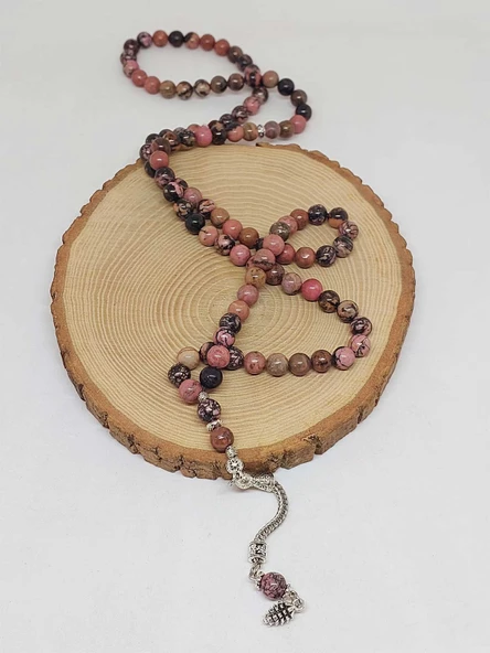 Rodonit Taşı 99luk Tesbih 8mm (1853) - Resim 4