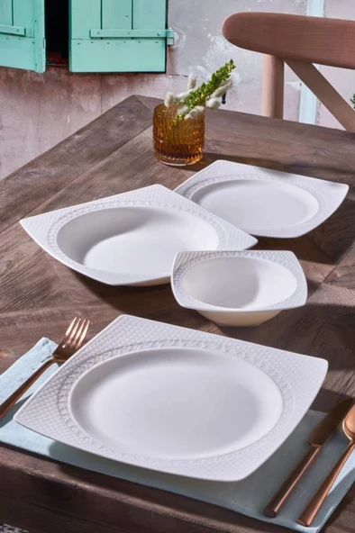 Güral Porselen Bonenjoy 24 Parça 6 Kişilik Bone Yemek Takımı - 2
