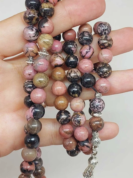 Rodonit Taşı 99luk Tesbih 8mm (1853) - Resim 2