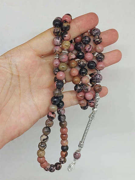 Rodonit Taşı 99luk Tesbih 8mm (1853) - Resim 5