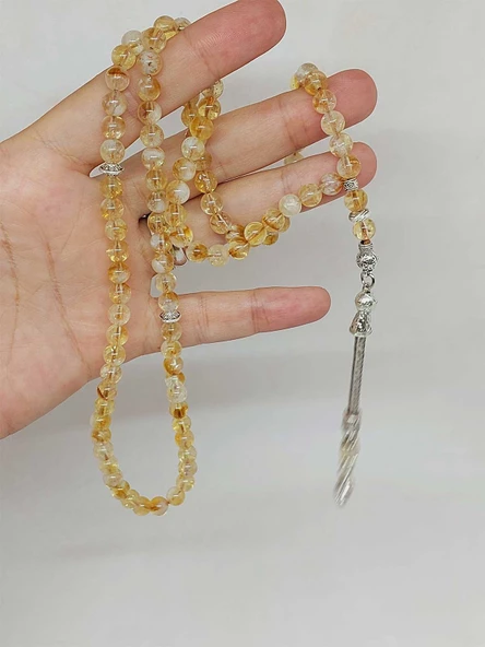 Sitrin Taşı Açık & Koyu Karışık Renk 99luk Tesbih 6mm (27575) - Resim 5