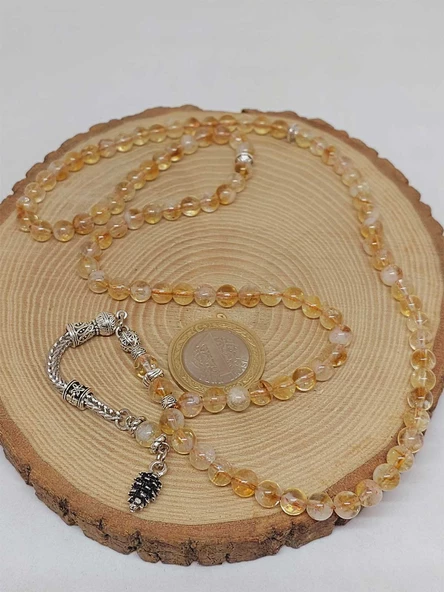 Sitrin Taşı Açık & Koyu Karışık Renk 99luk Tesbih 6mm (27575) - Resim 6