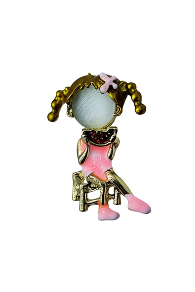 Yaz Neşesi Karpuzlu Kız Broş - Resim 3