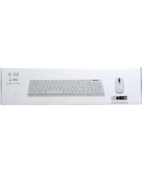 K-06 BEYAZ DOCK WIRELESS KABLOSUZ KLAVYE MOUSE S PL-374 (4776)