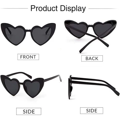 Siyah Renk Kalp Şekilli Parti Gözlüğü - Resim 3