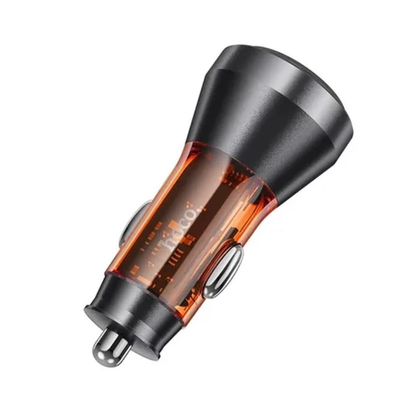 HOCO NZ12C Graceful PD60W 2 Type-C Girişli Araç Çakmaklı Hızlı Şarj Turuncu - 3