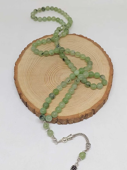 Prehnit (Prinayt) Taşı 99luk Tesbih 8mm (53076) - Resim 4